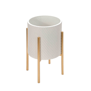 Macetero Moderno de Hierro Metálico Pulido con Soporte, Diseño Ligero y Duradero para Uso en Interiores/Exteriores, Decoración para Hoteles y Bodas - Product Image 2