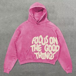 Sudadera con Capucha Oversize Vintage con Lavado Ácido, 460 GSM, Corte Regular, para Hombre y Mujer, Estilo Urbano Digital, Sudadera Casual de Invierno - Product Image 1