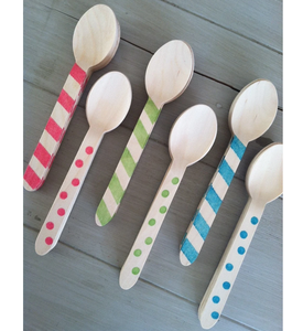 Cubiertos de madera con logotipo personalizado, coloridos, impresos, ecológicos, productos de cocina y vajilla en oferta. - Product Image 6