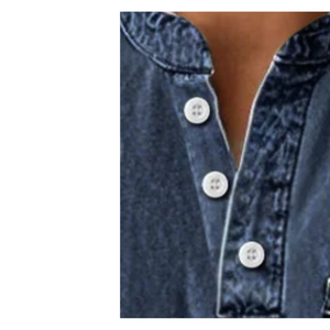 Chemise Henley pour homme à col montant, délavée à l'acide, avec poche, manches longues, style décontracté et tendance, très vendue et de haute qualité - Product Image 4