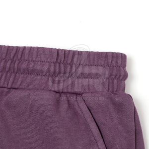 Shorts de survêtement pour hommes personnalisés, violet délavé soleil, en molleton bouclette épais, effet vintage, OEM vierge, style streetwear, décontracté, pour la gym - Product Image 3