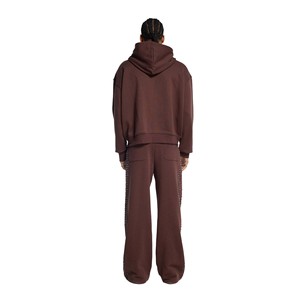 Breathable Cotton Blend Sweatsuit Set for Men and <b>Teens</b> Rhinestone Print Tracksuit 100% Cotton Lightweight Anti-Wrinkle Oversize - Product Image 2