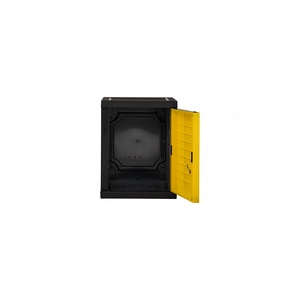 Meuble de rangement cubique moderne en PVC jaune et noir avec serrure pour bureau à domicile - Product Image 3