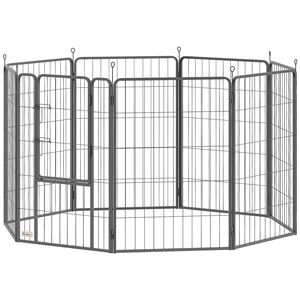 Corral para Perros Resistente de 39 Pulgadas, 8 Paneles, Metálico, para Perros Medianos y Grandes, Color Negro - Product Image 1