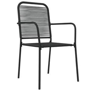 Ensemble de salle à manger de jardin en corde de coton noir avec acier thermolaqué et verre, mobilier d'extérieur durable - Product Image 5