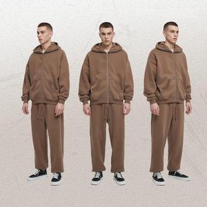 เสื้อแจ็คเก็ตซิปเต็มตัวรุ่นใหม่ประจำฤดูหนาว Hit-Pop ผ้าฟลีซโพลาร์ 360 GSM แขนยาว สีพื้น ผู้ชาย เสื้อฮู้ดซิปแบบมีหน้ากาก - Product Image 3