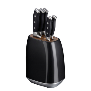 Vente en gros d'usine, ensemble de 6 couteaux de cuisine, couteaux de chef en acier inoxydable à haute teneur en carbone avec triple rivet, manche noir, OEM ODM - Product Image 1