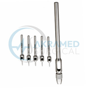 Akramed Surgical 5 Piece Manual FUE Hair Transplant <b>Punch</b> <b>Set</b> Handle Stainless Steel Micro <b>Punches</b> Hair Implant Surgery - Product Image 5