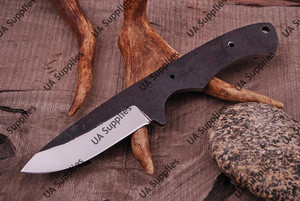 UA Supplies มีดทำมือเหล็กกล้าคาร์บอนสูงแบบเต็มด้ามทรงดรอปพอยต์ สำหรับตั้งแคมป์และล่าสัตว์ รับผลิตแบบ OEM/ODM ปรับแต่งได้ ระดับอุตสาหกรรม ใบมีดแบบตายตัว - Product Image 2