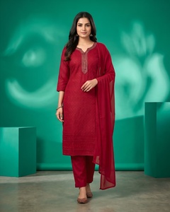 Conjunto de Kurti de Algodón Cambric Premium de 3 Piezas, Ropa Étnica para Fiestas, Tallas de la M a la XXXL, Venta al Por Mayor para Exportación - Product Image 1