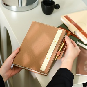 A5 Office Enterprise Leather <b>Notebook</b> with Thermal Binding Loose-Leaf Thick Hardcover Student Notes and Business Gift - Product Image 2