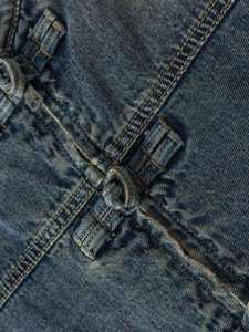 New <b>Custom</b> Oversized Men's <b>Denim</b> <b>Jacket</b> with Stand Collar and Front Logo Vintage Long Sleeve Winter Outerwear - Product Image 6