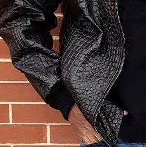 Genuine Python Texture <b>Leather</b> <b>Jacket</b> Men Premium Cowhide Fashion OEM ODM Wholesale Sample Service Available - Product Image 5