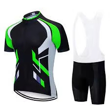 Conjunto de Jersey de Ciclismo Negro Verde Blanco Manga Corta Secado Rápido 100% Poliéster Nombre del Equipo Personalizado Ropa Deportiva Unisex para Adultos - Product Image 5