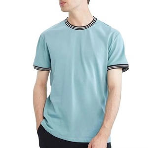 เสื้อยืดคอกลมแขนสั้นสำหรับผู้ชายทรงปกติทรงหลวมผ้าฝ้ายคอกลมแขนสั้นทรงลำลองทรงพอดีตัวปกติสีทึบ - Product Image 2