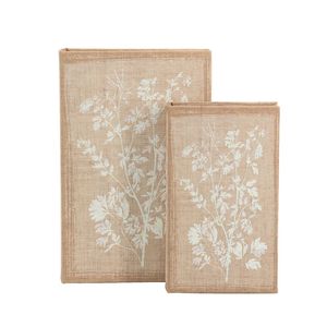 Set di 2 Scatole Decorative con Motivi Floreali, Morbide e Multicolore, Misure L 7x3x10.5" S 5x2x8.5" - Product Image 2