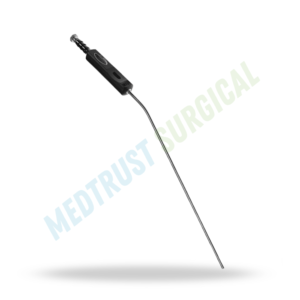 Tubo de succión Frazier curvo de acero inoxidable, instrumento quirúrgico de succión para procedimientos de aspiración microquirúrgica en otorrinolaringología y neurocirugía. - Product Image 2