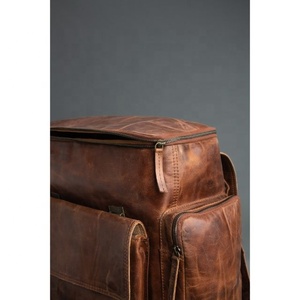 Genuine Leather Brown <b>backpack</b> <b>Large</b> Capacity Multi-Function Waterproof Business Bag Trendy <b>School</b> Man For Travel - Product Image 6