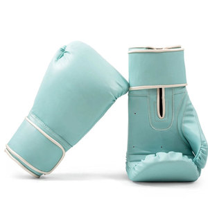<b>Light</b> Blue PU Boxing Gloves with Velcro Wrist Closure for Unisex Training and Sparring - Product Image 4