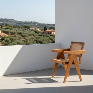 Chaise de salle à manger d'extérieur de style scandinave Kuka, faite à la main en teck massif, mobilier de jardin pour hôtel de villégiature - Product Image 3