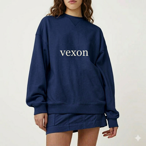 Sweat-shirt décontracté moderne à col montant pour femme, coupe oversize, en mélange de coton doux et chaud, idéal pour l'hiver et le streetwear - Product Image 1