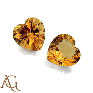 Cœur en quartz citrine naturelle, cristal sculpté, gravure au laser, pierre précieuse brute jaune pour la fabrication de bijoux, fournisseurs en gros - Product Image 1