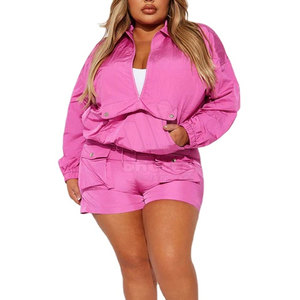 Conjunto de Pantalones Cortos y Chaqueta Cortavientos Ligera para Mujer, con Cierre, de Secado Rápido, Transpirable y Ecológica, para Deportes, Gimnasio, Viajes - Product Image 6