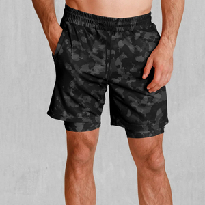 Sublimation 2 In 1 <b>Shorts</b> Quick Dry Gym Workout <b>Shorts</b> Camouflage Pocket Design <b>Compression</b> Liner Fitness Wear Bulk - Product Image 1