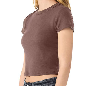 Womens Short Sleeve Crop Tee Comfort Colors Mockup Casual <b>Peach</b> Cropped Shirt - Product Image 3