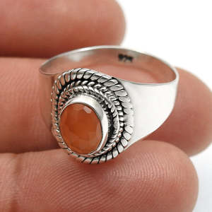 Handcrafted Natural Carnelian Gemstone <b>Ring</b> <b>Crafted</b> From Solid 925 Sterling Silver Handmade Wedding & Party Bohemian Jewelry - Product Image 2