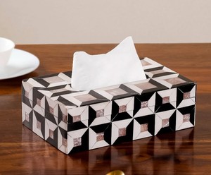 Boîte à mouchoirs de luxe incrustée de vadrouille à la main au design moderne pour bureau à domicile directement du fabricant indien - Product Image 5