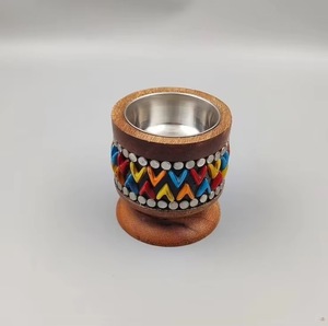 Brûleur d'encens indien en bois fait main avec couvercle sculpté incrusté et bol en acier inoxydable pour l'aromathérapie - Product Image 4