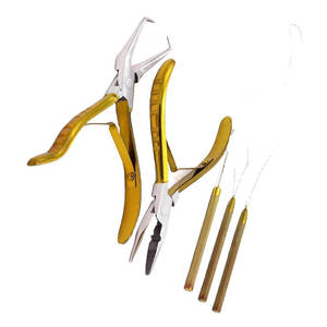 Kit d'outils professionnels pour extensions de cheveux avec perles, pinces, outils de séparation, pinces de pose pour extensions de cheveux naturels en acier inoxydable - Product Image 5