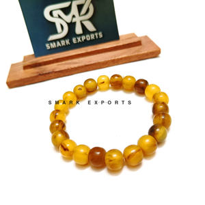 Bracelet jonc rond en résine jaune fait main avec modèle d'ange, bijoux de mode pour femmes et filles - Product Image 1