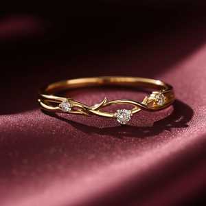10K Gold Hallmark Silver Eternal <b>Crown</b> Curve <b>Ring</b> with Marquise Cut Diamond Setting - Product Image 1