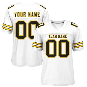 Maillot de football américain unisexe personnalisé SANGLA SPORTS, col en V, coupe ample, manches courtes, respirant, séchage rapide, antibactérien, 100% coton - Product Image 1