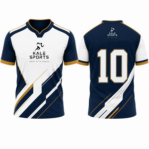 Maillot de football à manches courtes pour homme, col en V, impression sublimée, évacuation de l'humidité, coupe athlétique adulte, service OEM ODM - Product Image 2