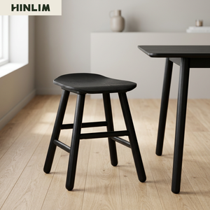 Modern Minimalist Wood <b>Stool</b> Black and Walnut Design Durable Home Furniture for Apartment Bedroom Hotel Living Room - Product Image 4
