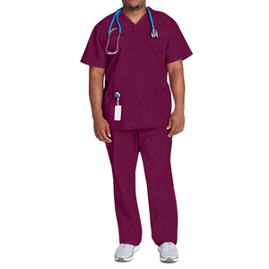 DANZILO High Quality Custom Logo Men's <b>Scrub</b> Suits Sets Solid Color Woven Quick Dry Breathable <b>Plus</b> <b>Size</b> Outdoor Hospital Use - Product Image 1