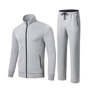 Conjunto de Chándal de Invierno para Hombre, Tallas Grandes, Color Negro, Elegante, Ecológico, Transpirable, con Cremallera Completa, Casual, Liso, Colección 2026 - Product Image 5