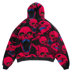 Sudadera con Capucha de Alta Calidad, Tejida en Algodón Estampado, Ecológica, Oversize, Estilo Urbano, Diseño de Parches, Top Corto de Lujo para Hombre - Product Image 6