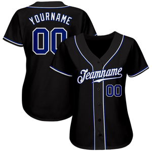 Black Royal White Baseball Jersey for Men Button Down Team Uniform Breathable Lightweight <b>Athletic</b> Tournament Sports Apparel - Product Image 1
