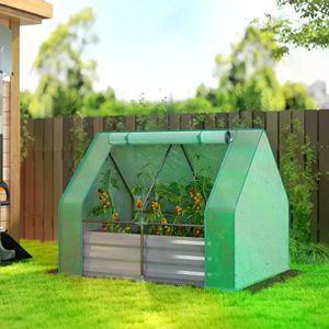 Grande Serra da Giardino Moderna Pop-up in Acciaio Zincato con Telaio in Legno/Acciaio e Materiale in PVC/Vetro per la Crescita delle Piante all'Aperto - Product Image 1