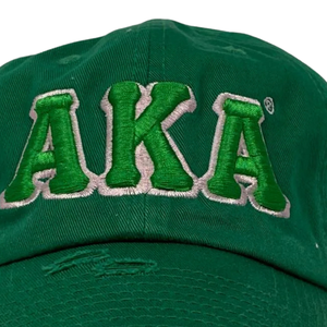 AKA หมวกสีเขียว หมวกเบสบอลปักตัวอักษรสีเขียว หมวกผ้าฝ้ายแบบปรับได้ แฟชั่นลำลอง หมวกสไตล์วินเทจสำหรับผู้ชายผู้หญิง - Product Image 5