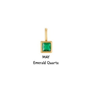 Colgante Pequeño de Cuarzo Esmeralda en Forma de Cojín - Plata de Ley 925 Bañada en Oro, Joyería para Mujer, Colgante Elegante con Piedra de Nacimiento de Mayo para Ella - Product Image 1