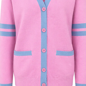 High Quality Women Sorority Cardigan Cotton Knitted Button Down Turn Down Collar Classic Design Casual Knitwear OEM Custom Made - Product Image 2
