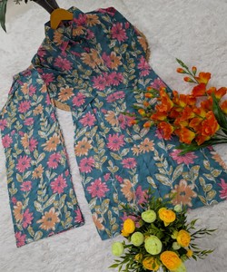Conjunto de Dos Piezas con Estampado Floral de Rayón, Estilo Vintage, para Verano, Ropa Casual Étnica India/Pakistaní, Top y Pantalones Palazzo hasta la Rodilla, de Secado Rápido - Product Image 4