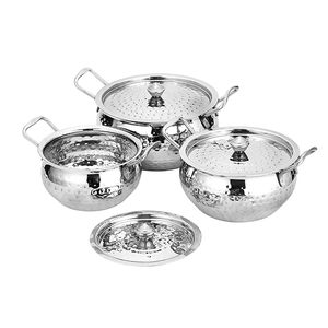 Juego de recipientes de acero inoxidable con asas, tapas aptas para alimentos, cuencos premium para cocinar y servir, diseño moderno, aptos para lavavajillas y horno, cacerola - Product Image 1