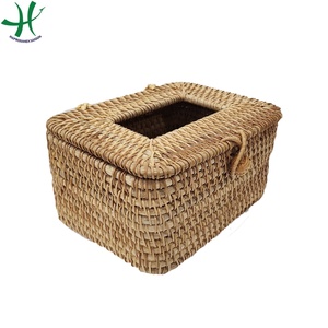 Venta al por mayor de cesta de almacenamiento de mimbre redonda con asas de bambú cajas de almacenamiento y contenedores para el hogar Cocina uso directo de fábrica Vietnam - Product Image 5