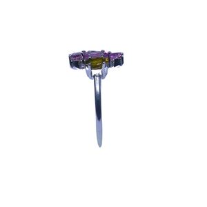 Anillo Clásico de Plata de Ley 925 con Turmalina Multicolor para Mujer, Joyería Plateada para Bodas - Product Image 4